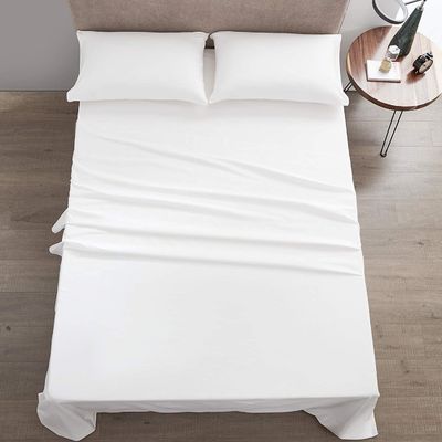 4 stukken 100% katoen Luxe zacht ademend diep zakbed Set met draagbare