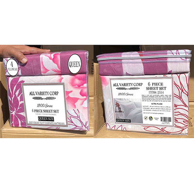 6 stuks King Size Microfiber Plaat Set in Europese en Amerikaanse stijl met solide patroon