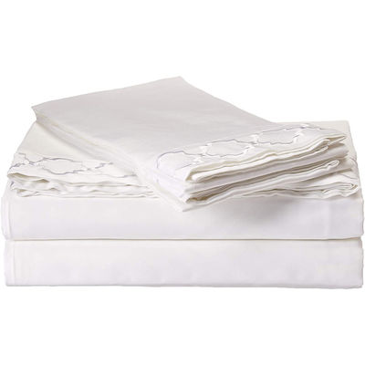 All-Season Flat Bed Sheet Egyptisch Luxe Geborduurd Bed Sheet Set met Prachtige touw Borduurwerk 4 Piece Set