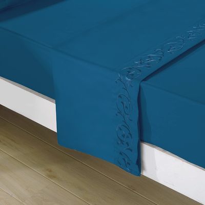 Geen vulling Elegante en moderne rollen bloemen geborduurde plaat set 4 stuks 100% polyester