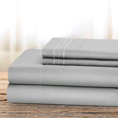 Microfiber geborduurde lakens Set voor 16 "Deep Pocket Mattress 3/4pcs is aangepast JA