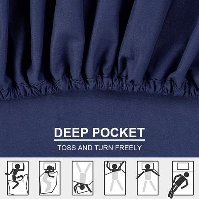 Slaap rustig met 4 PCS geborstelde microfiber plaat met 3-lijnen borduurwerk