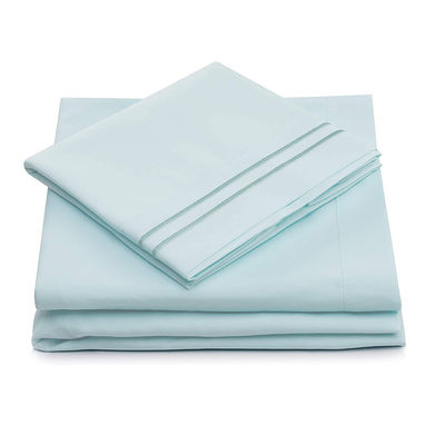 90gm Microfiber Bed Set met twee lijnen borduurwerk 3pcs en 4pcs Set machine wasbaar