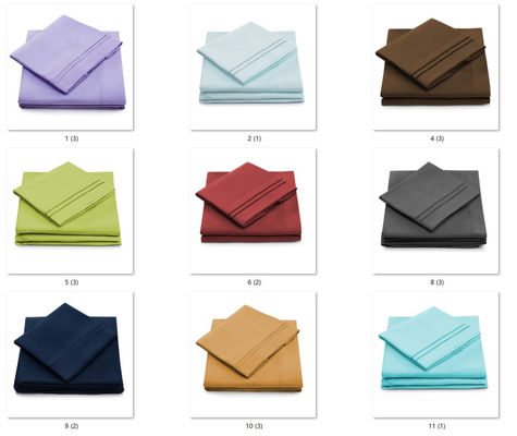 90gm Microfiber Bed Set met twee lijnen borduurwerk 3pcs en 4pcs Set machine wasbaar