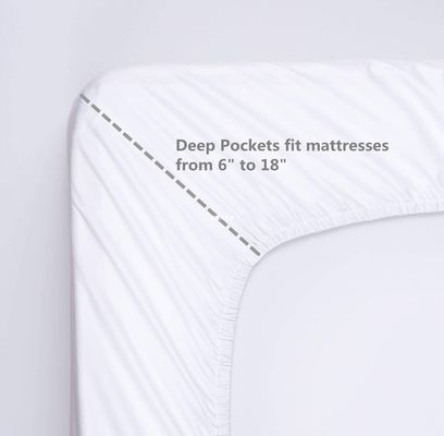 3pcs Luxury Softest 1500 Thread Count Egyptisch Fitted Bed Sheet voor ziekenhuis beddengoed