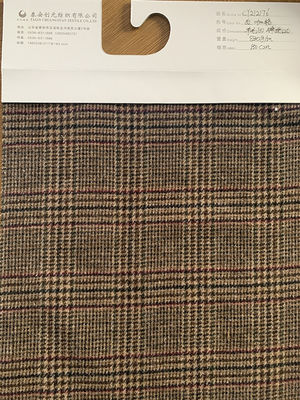 Coat Suit Geweven Stof Fancy En Luxe Polyester Wol Gemengd Tweed Met Grote Plaid