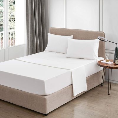 4 stukken 100% katoen Luxe zacht ademend diep zakbed Set met draagbare