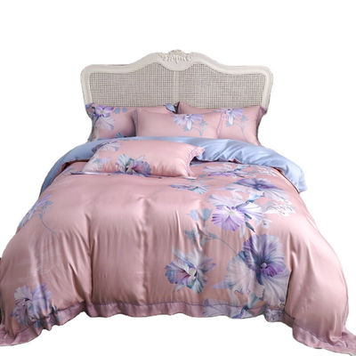 Custom Flower Design Wasbaar 60s 100% Lyocell Sateen Bedden Set voor Slaapkamer Klasse A