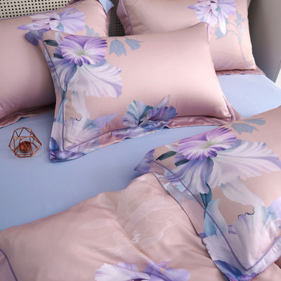Custom Flower Design Wasbaar 60s 100% Lyocell Sateen Bedden Set voor Slaapkamer Klasse A
