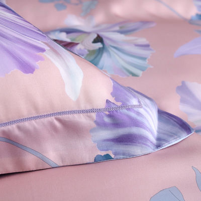 Custom Flower Design Wasbaar 60s 100% Lyocell Sateen Bedden Set voor Slaapkamer Klasse A