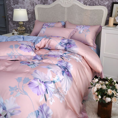 Custom Flower Design Wasbaar 60s 100% Lyocell Sateen Bedden Set voor Slaapkamer Klasse A