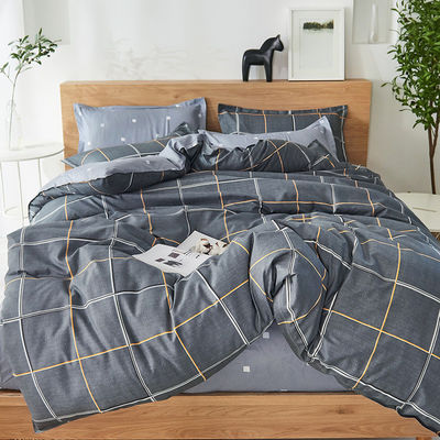 100% polyesterstof king size linnen bedkamer set met dekbed en platte lakens
