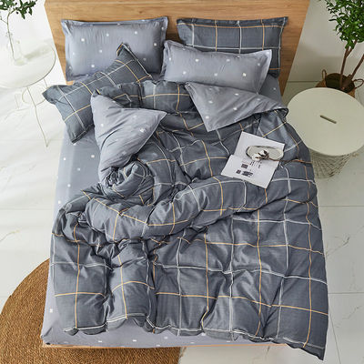 100% polyesterstof king size linnen bedkamer set met dekbed en platte lakens