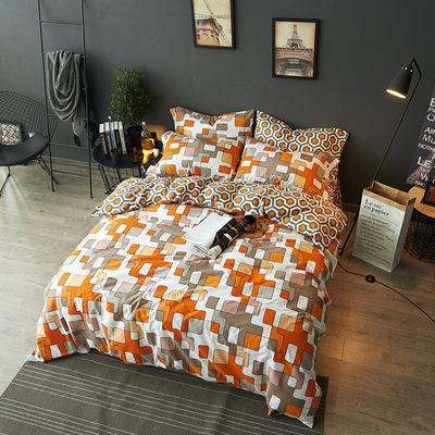 Garn gekleurd patroon 100% bamboe dekbed set moderne stijl met beddoeken kussens