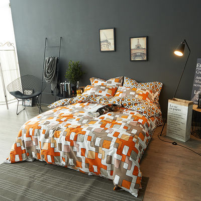 Garn gekleurd patroon 100% bamboe dekbed set moderne stijl met beddoeken kussens