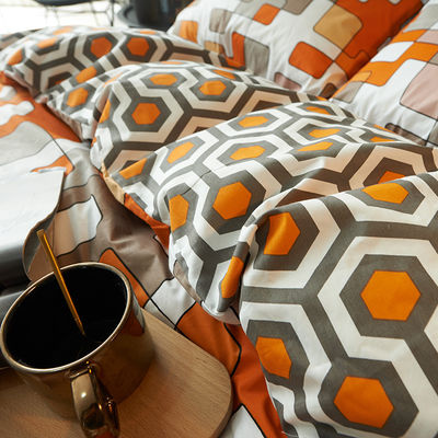Garn gekleurd patroon 100% bamboe dekbed set moderne stijl met beddoeken kussens