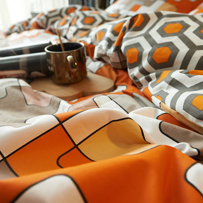 Garn gekleurd patroon 100% bamboe dekbed set moderne stijl met beddoeken kussens