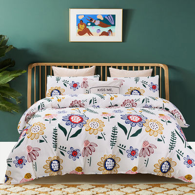 Witte 4 stukken 100% katoenen dekbedbed set aangepast kleur dekbed beddengoed set