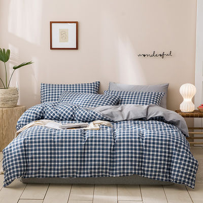 4 stuks solide patroon 100% puur Frans zacht duurzaam linnen beddengoed dekbed sets
