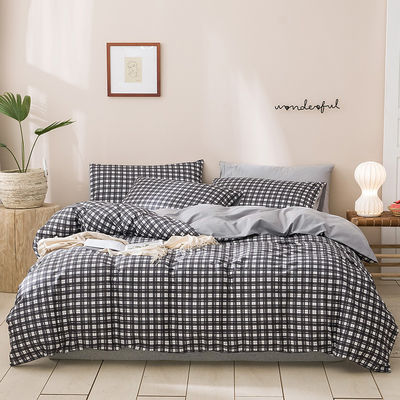 4 stuks solide patroon 100% puur Frans zacht duurzaam linnen beddengoed dekbed sets