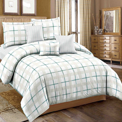 Gepersonaliseerde garen geverfde plaid streep beddengoed set lakenschijf kussenschijf sets is aangepast Ja