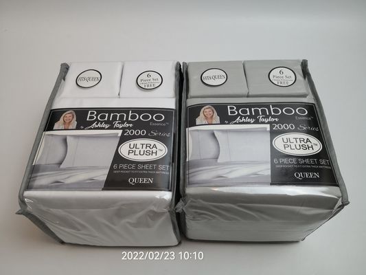Moderne stijl 2200 draad getal bamboe stof plaat set 6pcs set plaat kussenset sets
