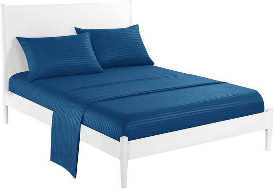 Satin Stripe 90GSM Microfiber Extra Soft Luxe Bed Sheets Set 3pcs 4pcs Navy Deep Pocket