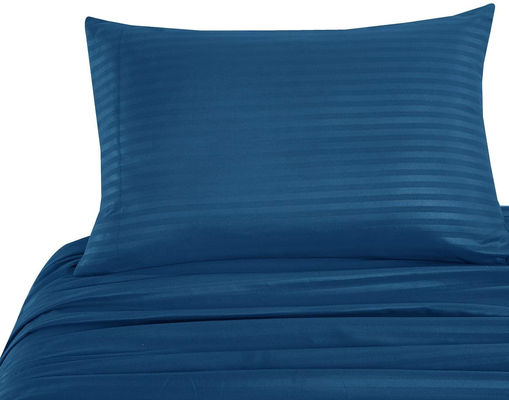 Satin Stripe 90GSM Microfiber Extra Soft Luxe Bed Sheets Set 3pcs 4pcs Navy Deep Pocket