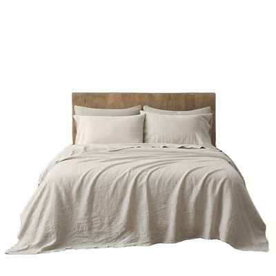 Queen Size Stone Gewassen Frans Linnen Bedden Set van 4 100% Puur Linnen Linnen Europa Stijl