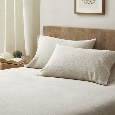 Queen Size Stone Gewassen Frans Linnen Bedden Set van 4 100% Puur Linnen Linnen Europa Stijl