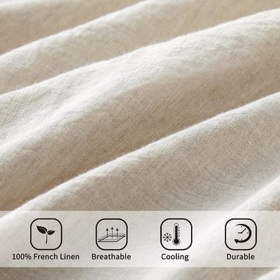 Queen Size Stone Gewassen Frans Linnen Bedden Set van 4 100% Puur Linnen Linnen Europa Stijl