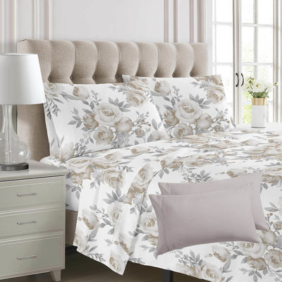100% Polyester Print Microfiber Stof Bed Linnen Set 6pcs Machine Wasbaar en goed