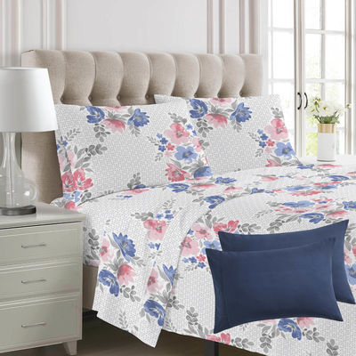 100% Polyester Print Microfiber Stof Bed Linnen Set voor Koningin en Koning Grootte 6pcs