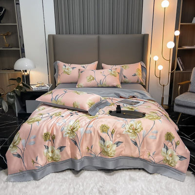 100%TENCEL 300TC 60S Stoffendichtheid Tencel bloemen dekbed katoenen beddengoed