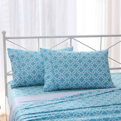 Op maat gemaakte set van micro-vezel flannel lakens - Luxe gedrukte 4 stukken beddengoed collectie voor hotel