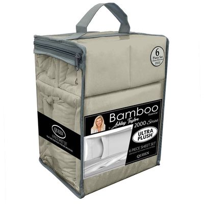 Bedlaken met stevig patroon gepoetste microfiber bamboe beddengoed set 6pcs voor slaapkamer