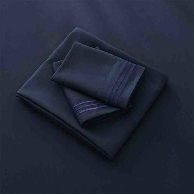 80gm Microfiber Drie lijnen borduurwerk Bed sheet set 4pcs voor slaapkamer
