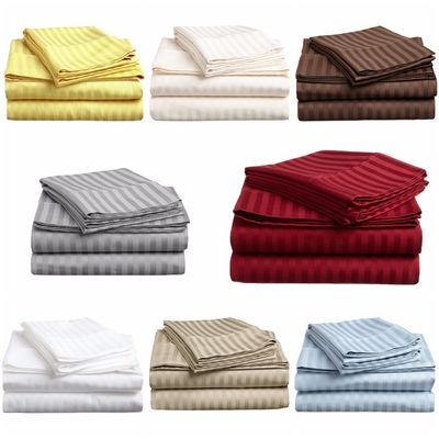 Eenvoudige stijl Volledig polyester gestreepte vierdelige set voor huishoudelijke stoffen Aantal 40