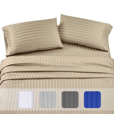 Eenvoudige stijl Volledig polyester gestreepte vierdelige set voor huishoudelijke stoffen Aantal 40