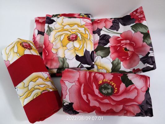 200TC 10 verschillende ontwerpen 100% polyester print microfiber stof beddengoed set 6pcs