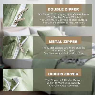 Aanpasbare Seersucker dekbed set 3 stuk luxe beddengoed set unieke stijl