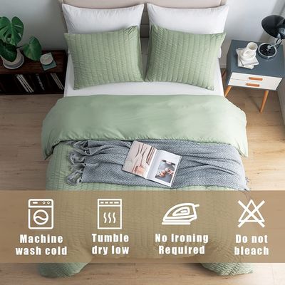 Aanpasbare Seersucker dekbed set 3 stuk luxe beddengoed set unieke stijl