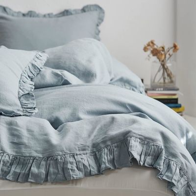 100TC Gewassen Frans Linnen Dekbed Set Duurzame Antibacteriële
